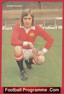 Manchester United Sammy McIlroy Signed Magazine Picture Man Utd