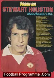 Manchester United Stewart Houston Signed Magazine Picture Man Utd