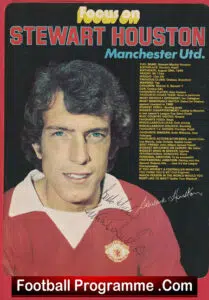 Manchester United Stewart Houston Signed Magazine Picture Man Utd