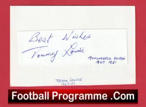 Manchester United Tommy Lowrie Autograph Signed Man Utd 1947 – 1950