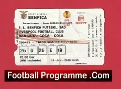 Benfica v Liverpool 2010 – Football Ticket Portugal