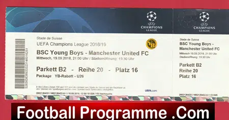 BSC Young Boys v Manchester United 2018 - Football Ticket - Image 2