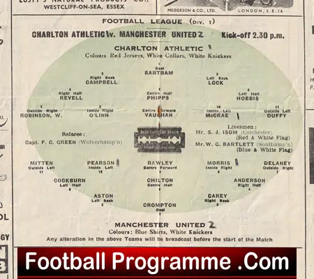 Charlton Athletic v Manchester United 1949 - 1940s Programme - Image 3