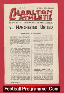 Charlton Athletic v Manchester United 1949 – 40s Programme