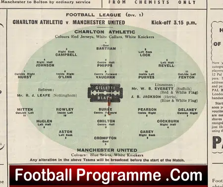 Charlton Athletic v Manchester United 1949 - 40s Programme - Image 3