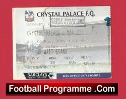 Crystal Palace v Manchester United 2005 – Match Ticket
