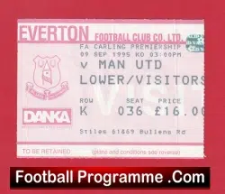 Everton v Manchester United 1995 – Football Ticket