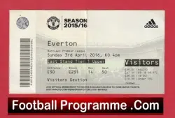 Everton v Manchester United 2016 – Match Ticket