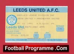 Leeds United v Manchester United 1991 – Football Match Ticket