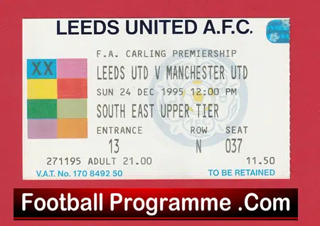 Leeds United v Manchester United 1995 - Football Match Ticket - Image 2
