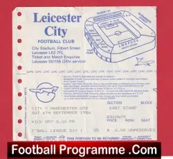 Leicester City v Manchester United 1986 – Football Ticket