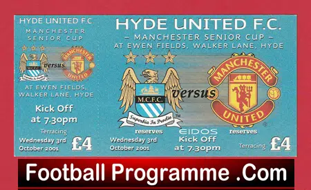 Manchester City v Manchester United 2001 - Senior Cup Ticket - Image 2