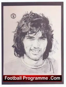 Manchester United George Best Signed Picture Print Man Utd