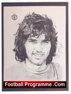 Manchester United George Best Signed Picture Print Man Utd