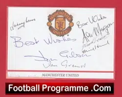 Manchester United Legends of the 1940’s + 1960’s Autographed Man Utd Card