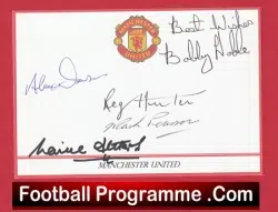 Manchester United Legends of the 1950s + 60s Autographed Man Utd Card