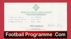 Manchester United Mal Donaghy Signed Irish Football Association Comp Slip