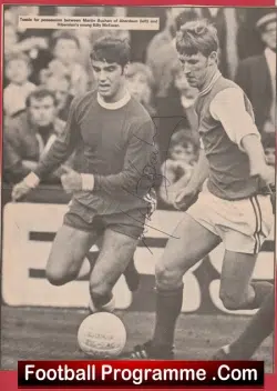 Manchester United Martin Buchan Signed Magazine Picture Man Utd