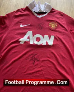 Manchester United Multi Signed Football Shirt Man Utd Alex Ferguson 2010 – 2011