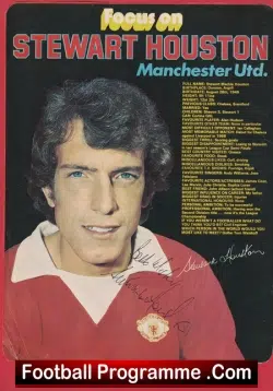 Manchester United Stewart Houston Signed Magazine Picture Man Utd