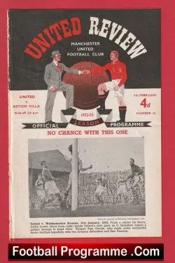 Manchester United v Aston Villa 1953 – 1950s Man Utd