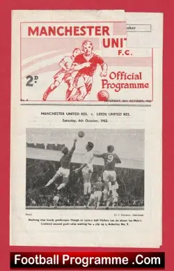 Manchester United v Aston Villa 1962 – Reserves Match