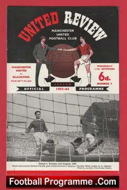 Manchester United v Blackpool 1963 - Man Utd - football programme