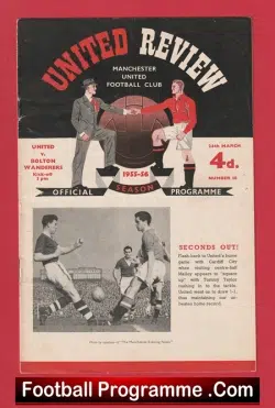 Manchester United v Bolton Wanderers 1956 - 1950s Man Utd - football programme
