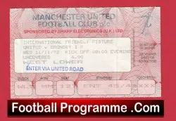 Manchester United v Brondby 1992 - Football Ticket Champions - football memorabilia