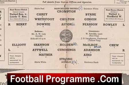 Manchester United v Burnley 1952 - 1950's Man Utd - Image 3