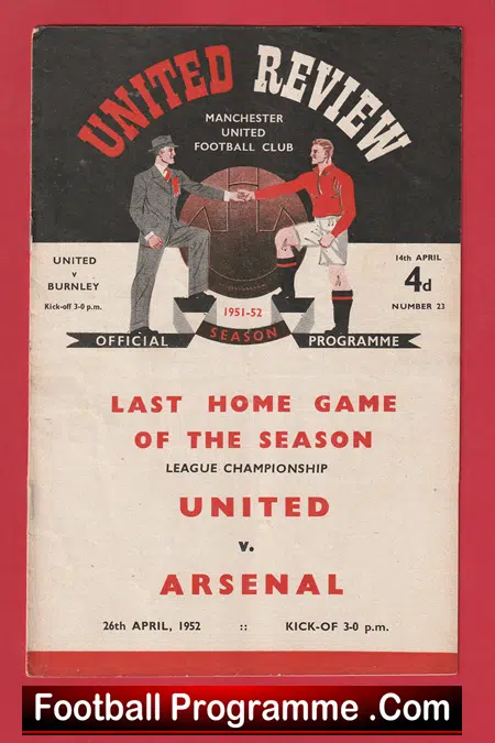 Manchester United v Burnley 1952 - Man Utd 1950's Programme - Image 2
