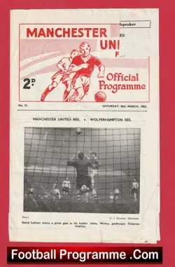 Manchester United v Bury 1963 - Man Utd Reserves Match - football programme