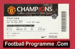 Manchester United v Chelsea 2011 - Match Ticket - football memorabilia
