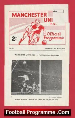 Manchester United v Chesterfield 1963 - Reserves Match - football programme