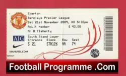 Manchester United v Everton 2009 - Football Ticket - football memorabilia