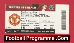 Manchester United v Manchester City 2009 – Football Ticket