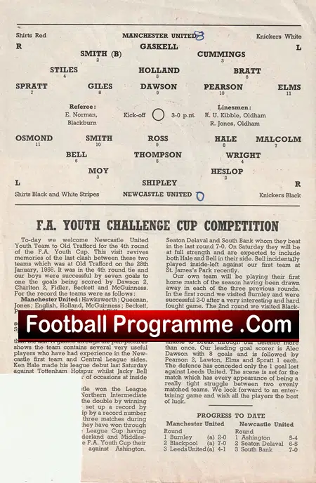 Manchester United v Newcastle United 1958 - Man Utd Youth - Image 3