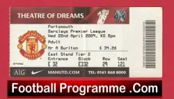 Manchester United v Portsmouth 2009 – Football Ticket