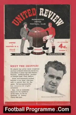 Manchester United v Preston 1953 - Man Utd 1950s - football programme