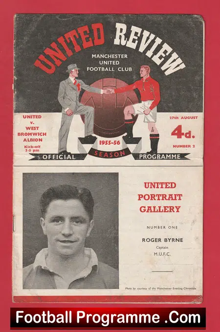 Manchester United v WBA 1955 - Football Programme - Image 2