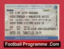 Middlesbrough v Manchester United 2007 – FA Cup Ticket
