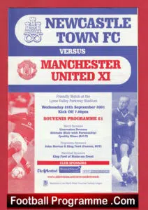 Newcastle Town v Manchester United 2001 Reserves Friendly Game