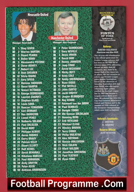 Newcastle United v Manchester United 1999 - Treble Season - Image 3