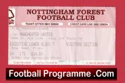 Nottingham Forest v Manchester United 1994 – Football Ticket