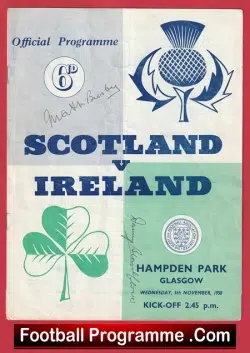 Scotland v Ireland 1958 – Signed Matt Busby + Danny Blanchflower