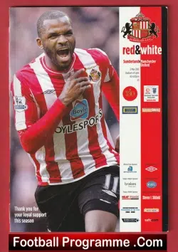 Sunderland v Manchester United 2010 - football programme