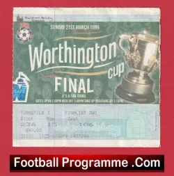 Tottenham Hotspur v Leicester City 1999 – League Cup Final Ticket