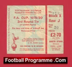 Tottenham Hotspur v Manchester United 1979 – FA Cup Ticket