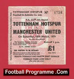 Tottenham Hotspur v Manchester United 1979 – FA Cup Ticket