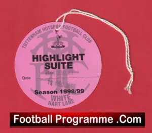 Tottenham Hotspur v Manchester United 1998 Treble Season Cup Ticket
